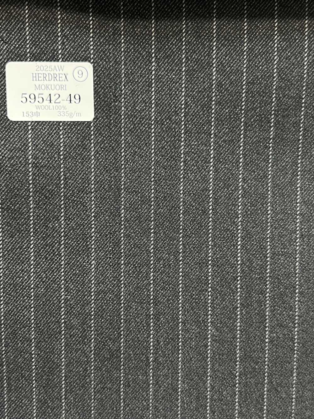 59542-49 26AW HERDREX [MOKUORI] Mokuri رمادي مخطط بخطوط رفيعة من صوف مزيل للروائح[قماش] Kunishima Co., Ltd.