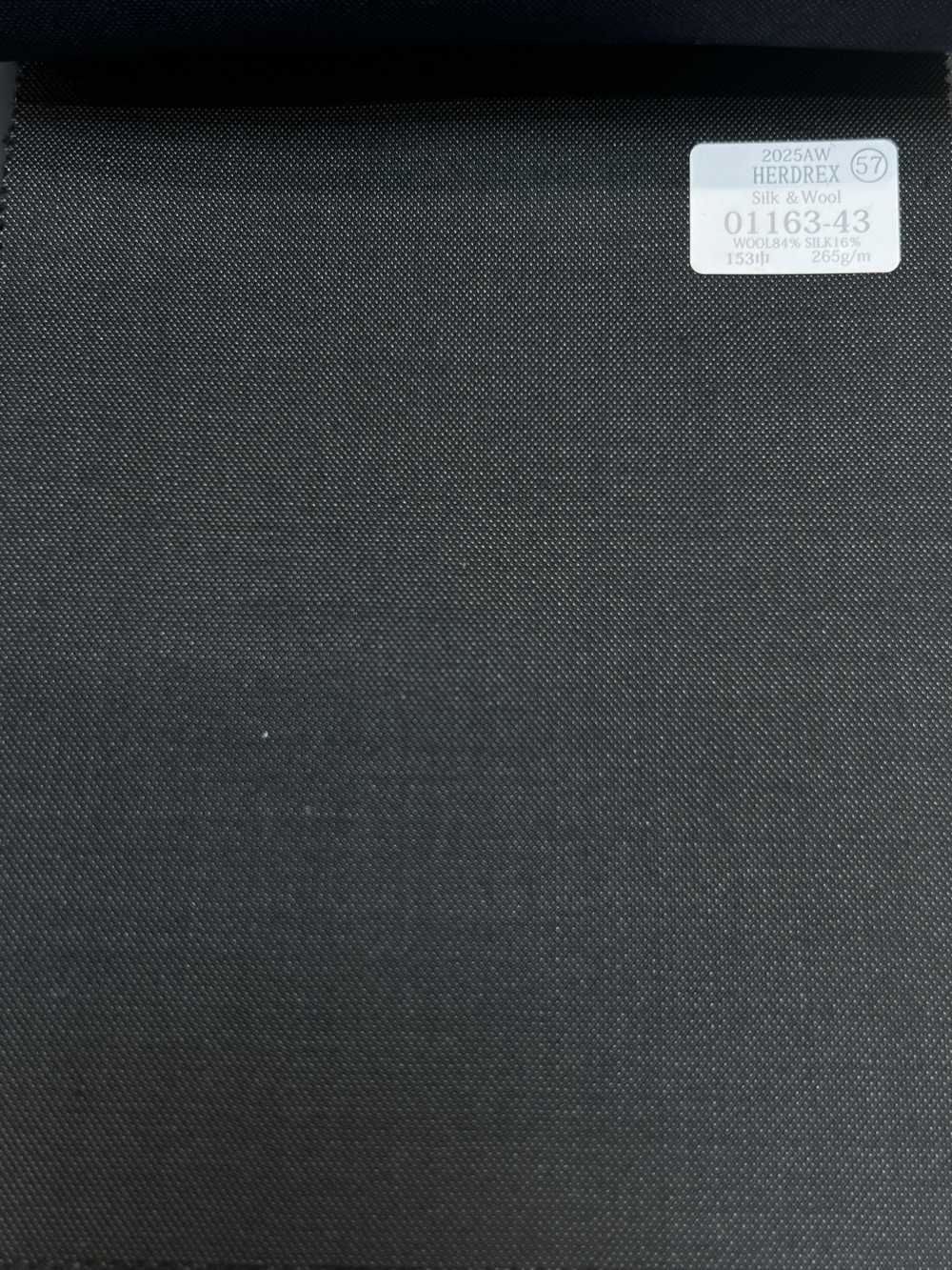 01163-43 25AW HERDREX [حرير وصوف] حرير وصوف رمادي فحمي سادة[قماش] Kunishima Co., Ltd.
