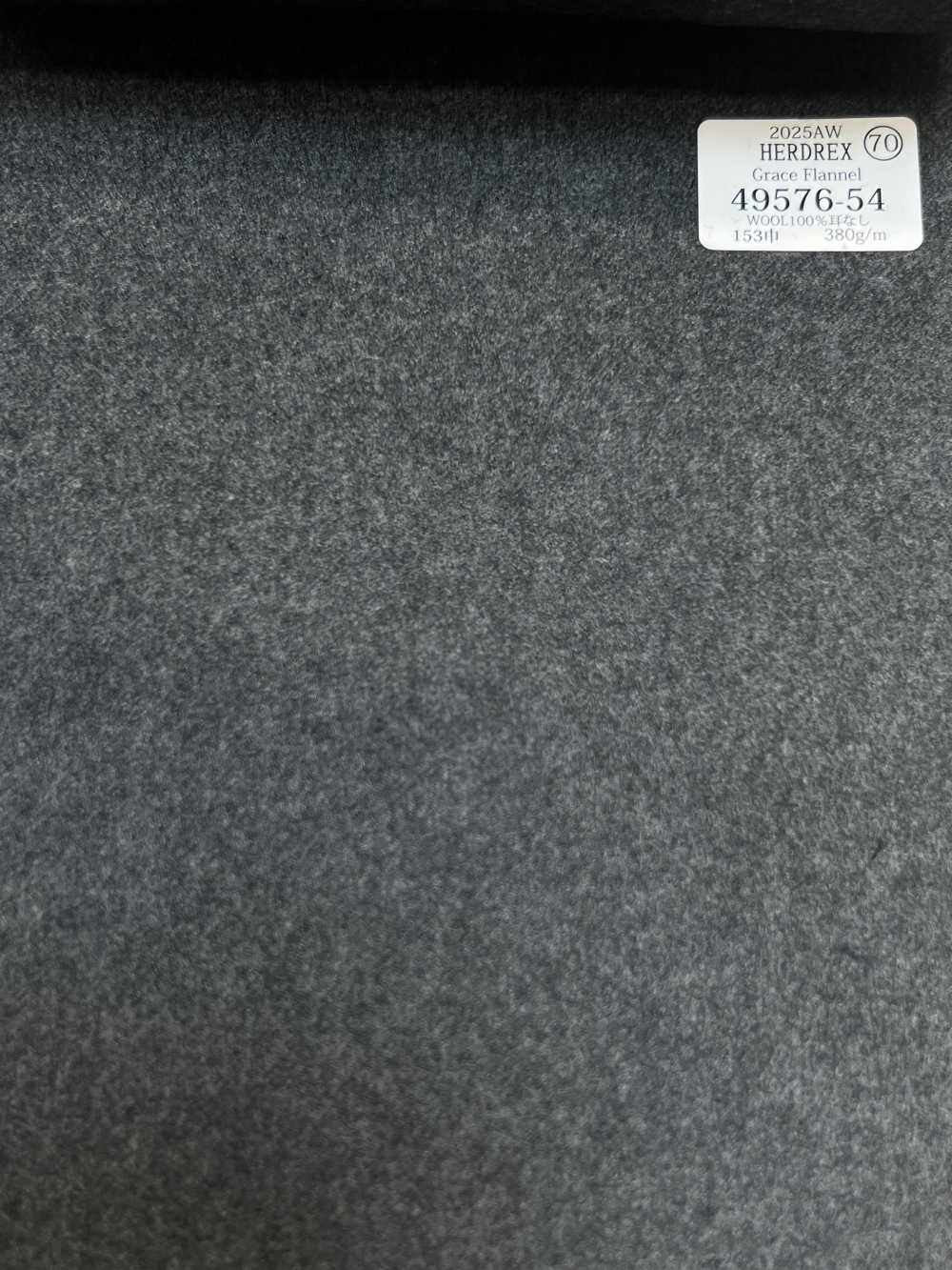49576-54 26AW HERDREX [Grace Flannel] Grace Flannel رمادي متوسط سادة[قماش] Kunishima Co., Ltd.