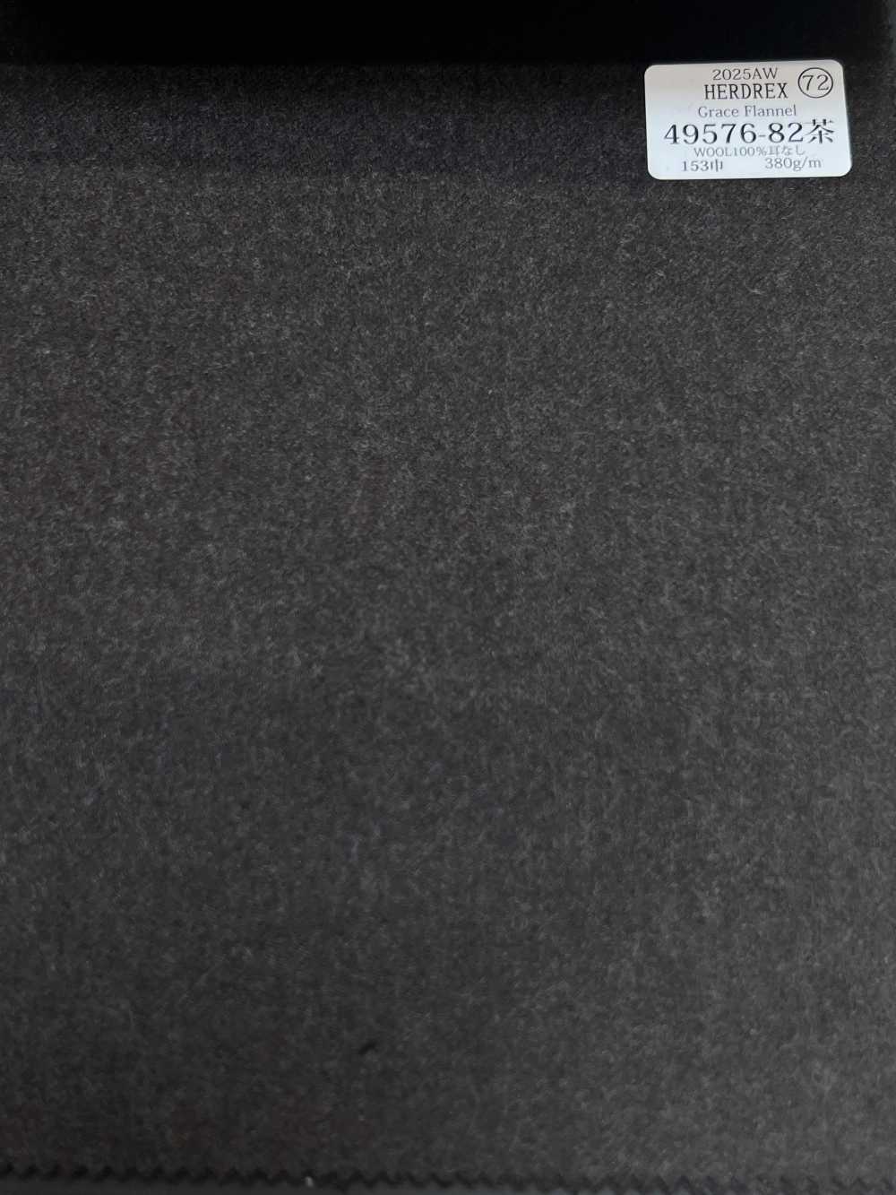 49576-82 26AW HERDREX [Grace Flannel] Grace Flannel بني سادة[قماش] Kunishima Co., Ltd.