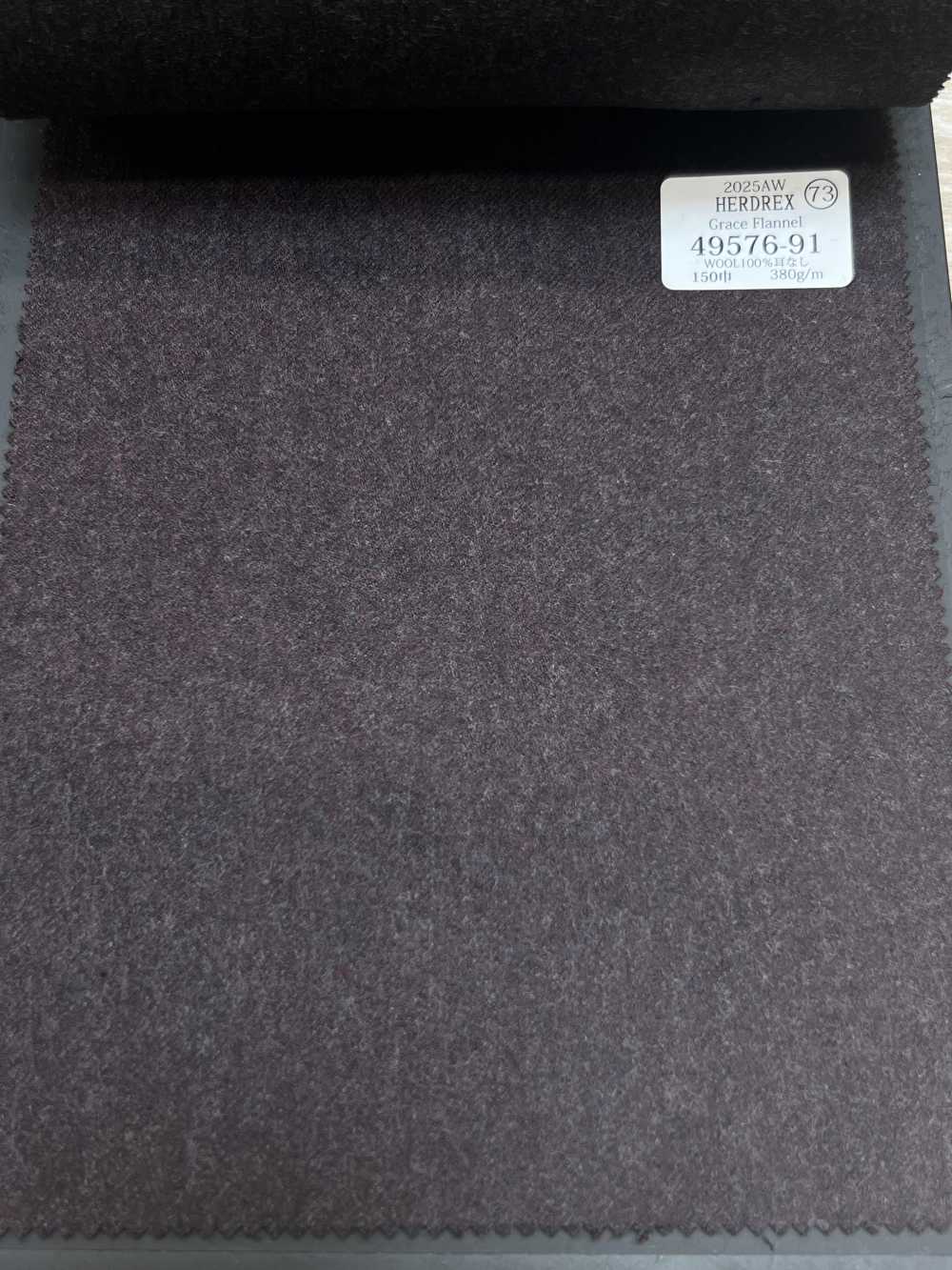 49576-91 26AW HERDREX [Grace Flannel] Grace Flannel بني فاتح سادة[قماش] Kunishima Co., Ltd.