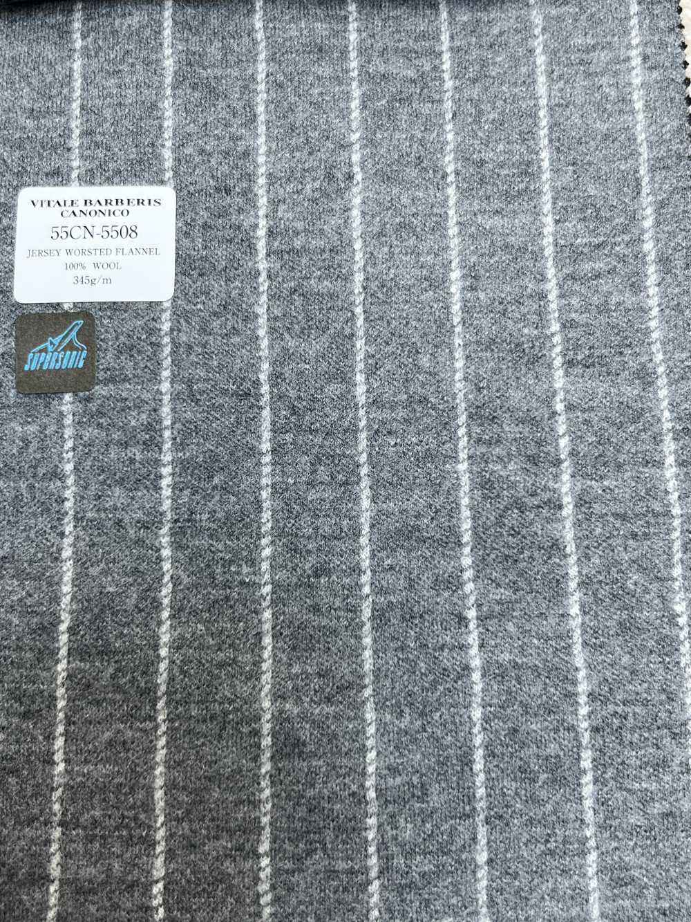 55CN5508 CANONICO جيرسي فلانيل ممشط رمادي فاتح بخطوط طباشيرية[قماش] CANONICO