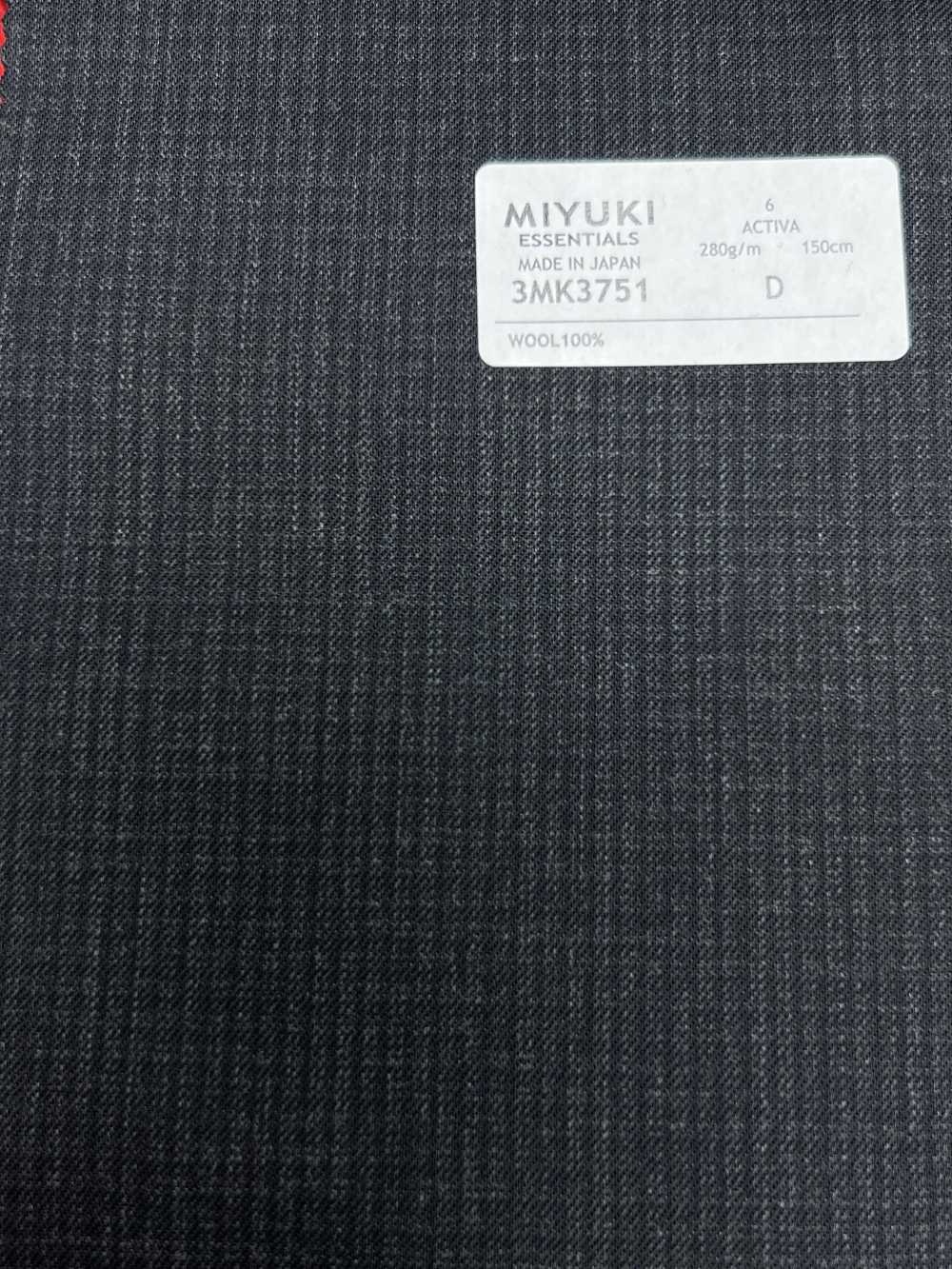 3MK3751 25AW ACTIVA كاروهات رمادي فحمي[قماش] Miyuki Woolen Mills