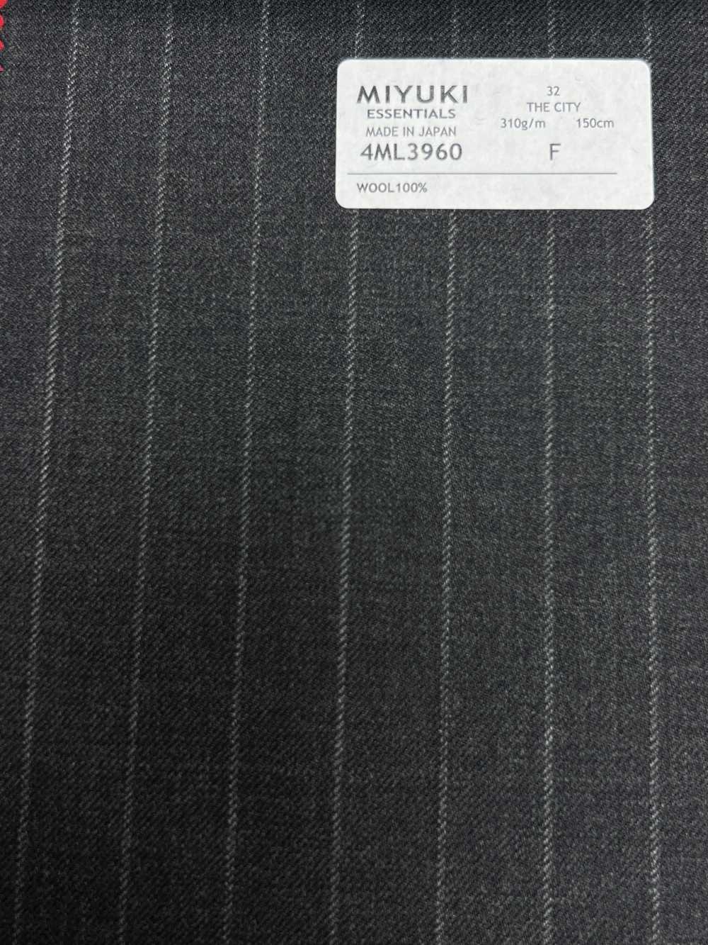4ML3960 25AW THE CITY مخطط رمادي فحمي[قماش] Miyuki Woolen Mills