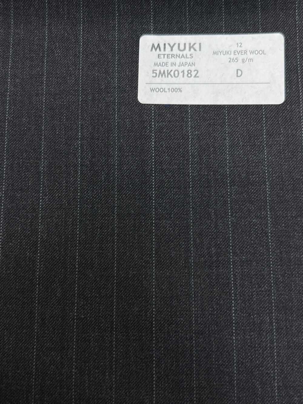 5MK0182 MIYUKI EVER WOOL مخطط رمادي فحمي[قماش] Miyuki Woolen Mills
