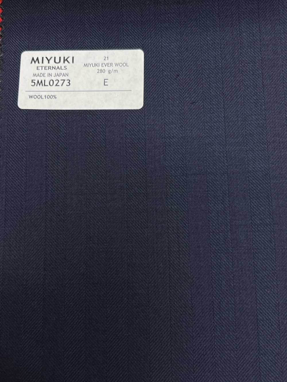 5ML0273 MIYUKI EVER WOOL (Miyuki Ever Wool) أزرق كحلي بنمط عظم السمك[قماش] Miyuki Woolen Mills