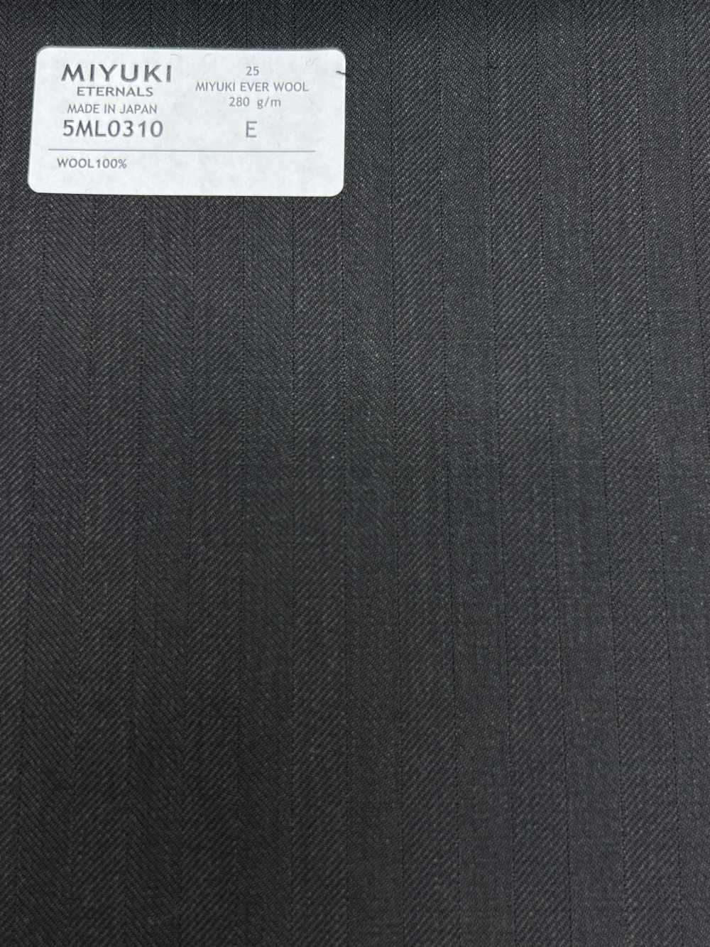 5ML0310 MIYUKI EVER WOOL هيرينغبون بني داكن[قماش] Miyuki Woolen Mills