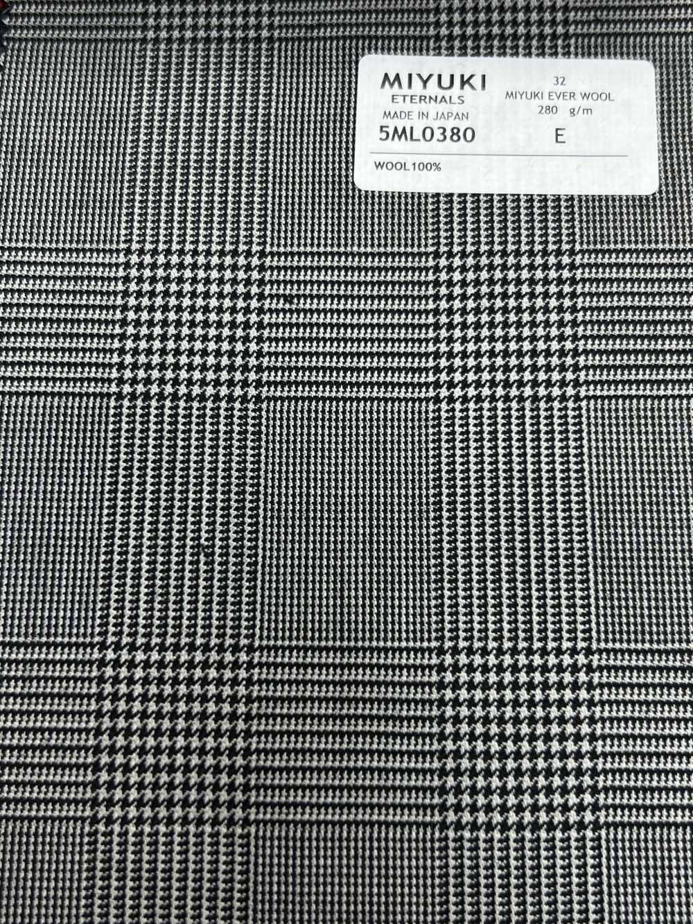 5ML0380 MIYUKI EVER WOOL غلين تشيك رمادي[قماش] Miyuki Woolen Mills