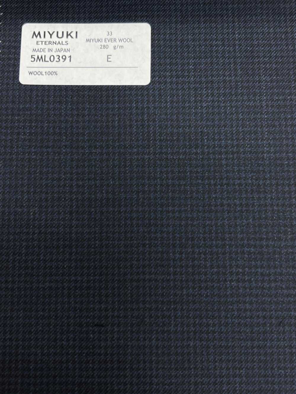 5ML0391 MIYUKI EVER WOOL نمط قدم الديك أزرق كحلي[قماش] Miyuki Woolen Mills