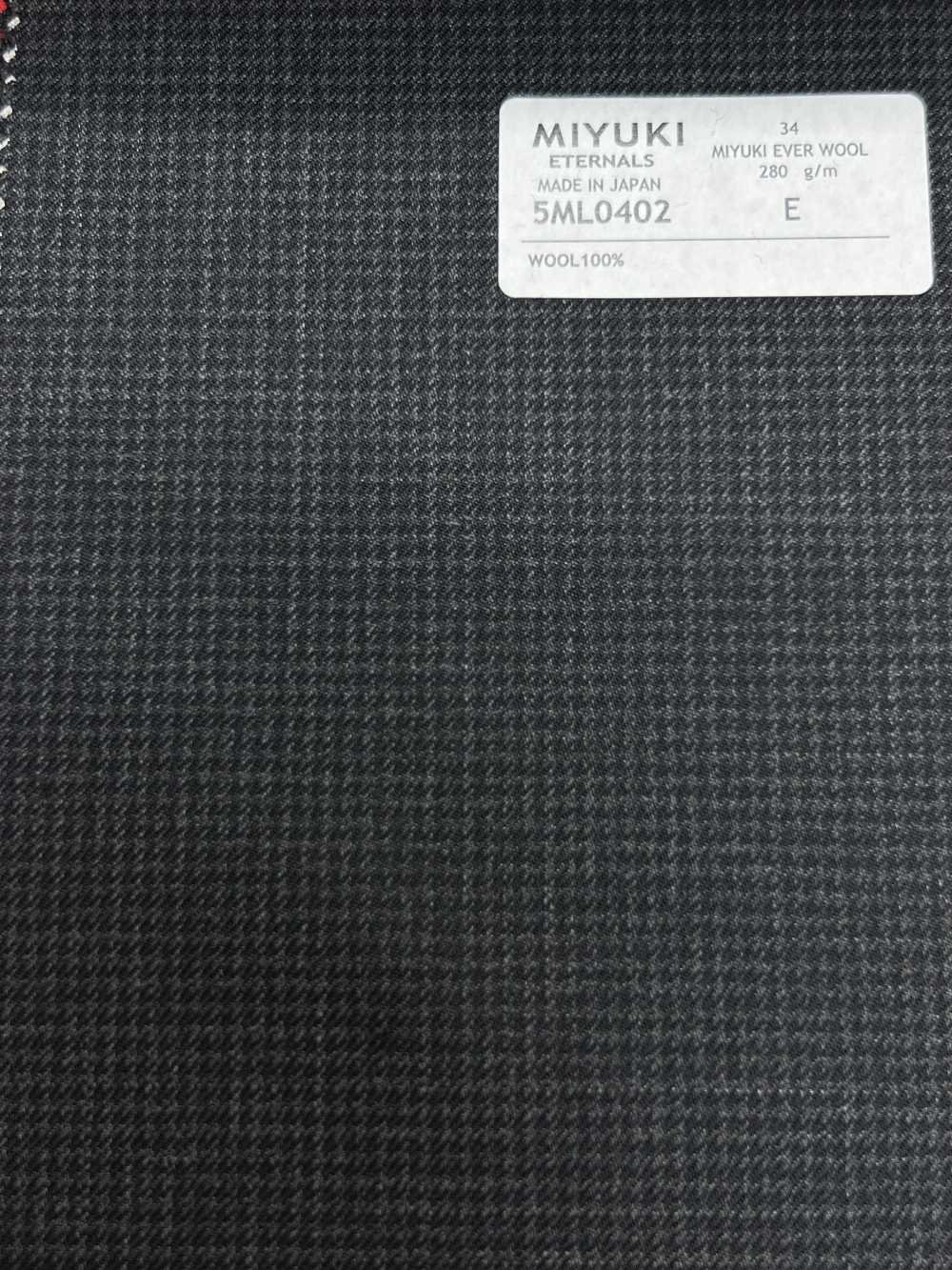 5ML0402 MIYUKI EVER WOOL نقشة قدم الدجاجة رمادي فحمي[قماش] Miyuki Woolen Mills