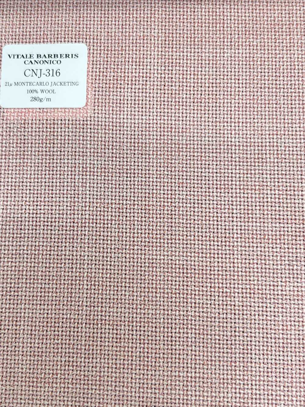 CNJ316 CANONICO Standard 21μ مونتكارلو لقماش الجاكيت هوبساك وردي سادة CANONICO