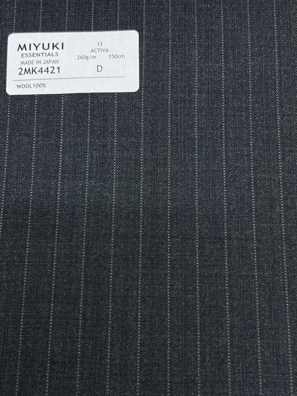 2MK4421 26SS Miyuki Fabric MIYUKI ESSENTIALS ACTIVA شريط رمادي فحمي[قماش] Miyuki Woolen Mills