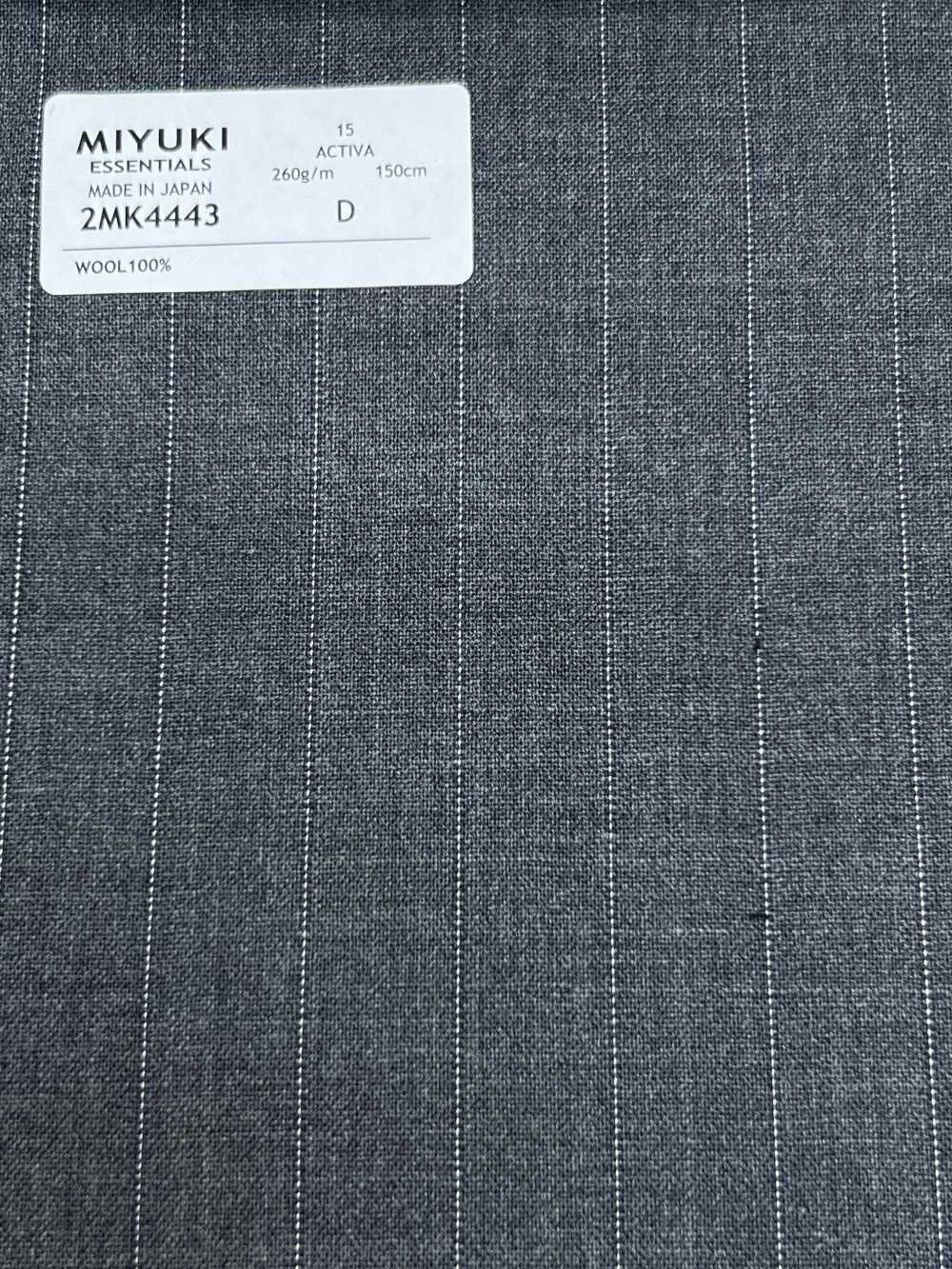 2MK4443 26SS MIYUKI قماش ESSENTIALS ACTIVA مخطط رمادي متوسط Miyuki Woolen Mills