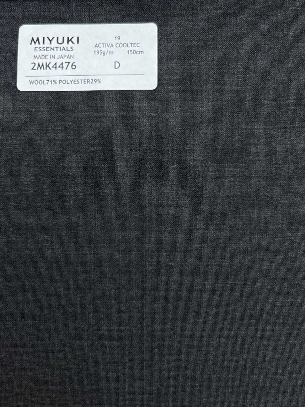 2MK4476 26SS Miyuki قماش MIYUKI ESSENTIALS ACTIVA ACTIVA COOLTEC رمادي فحمي سادة Miyuki Woolen Mills