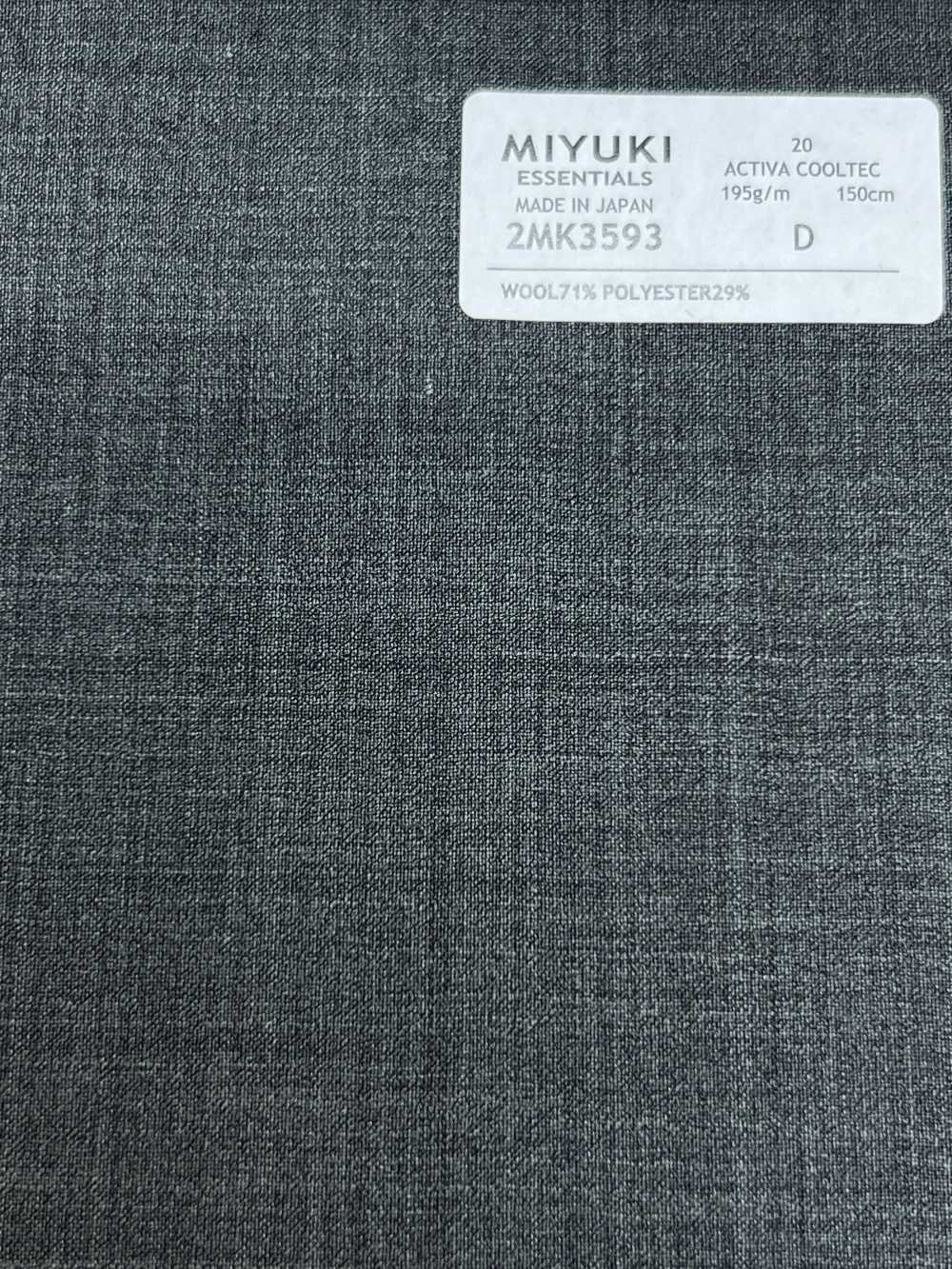 2MK3593 26SS Miyuki Fabric MIYUKI ESSENTIALS ACTIVA ACTIVA COOLTEC رمادي متوسط سادة[قماش] Miyuki Woolen Mills