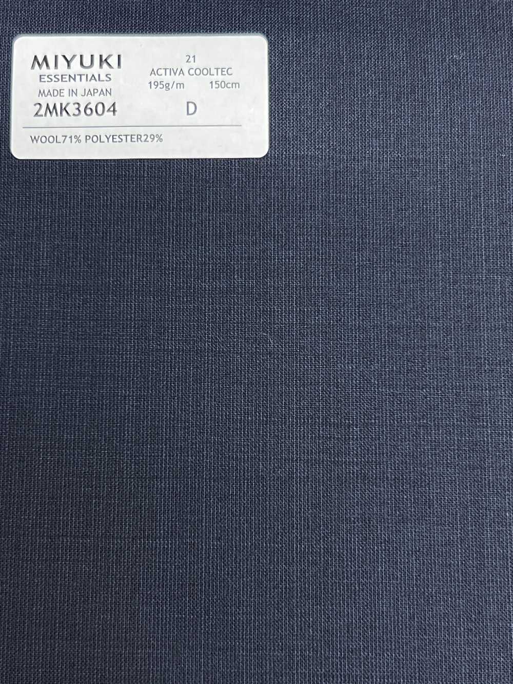 2MK3604 26SS MIYUKI أقمشة ESSENTIALS ACTIVA ACTIVA COOLTEC كحلي سادة[قماش] Miyuki Woolen Mills