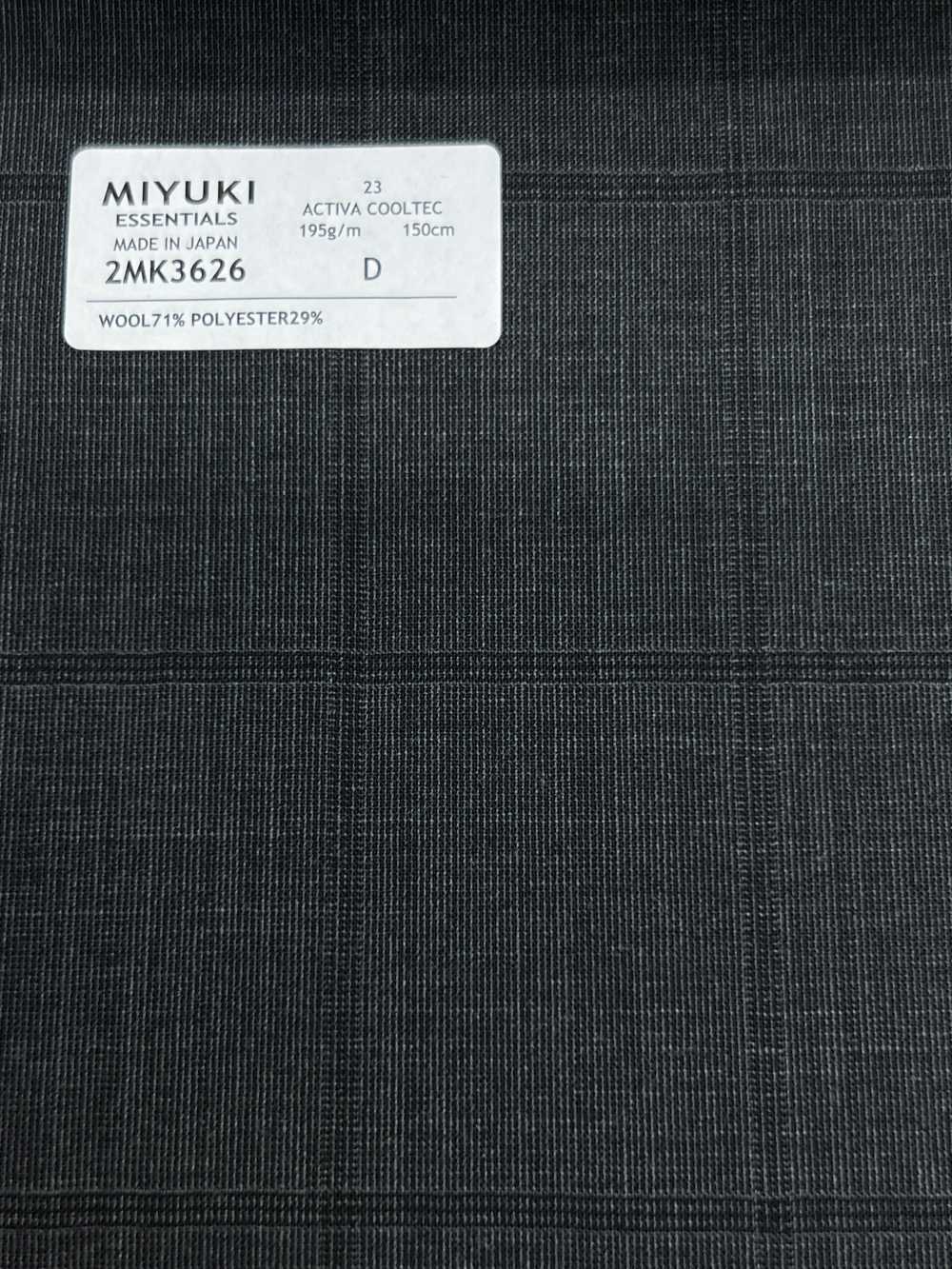 2MK3626 26SS Miyuki Fabric MIYUKI ESSENTIALS ACTIVA ACTIVA COOLTEC مربعات رمادي متوسط[قماش] Miyuki Woolen Mills