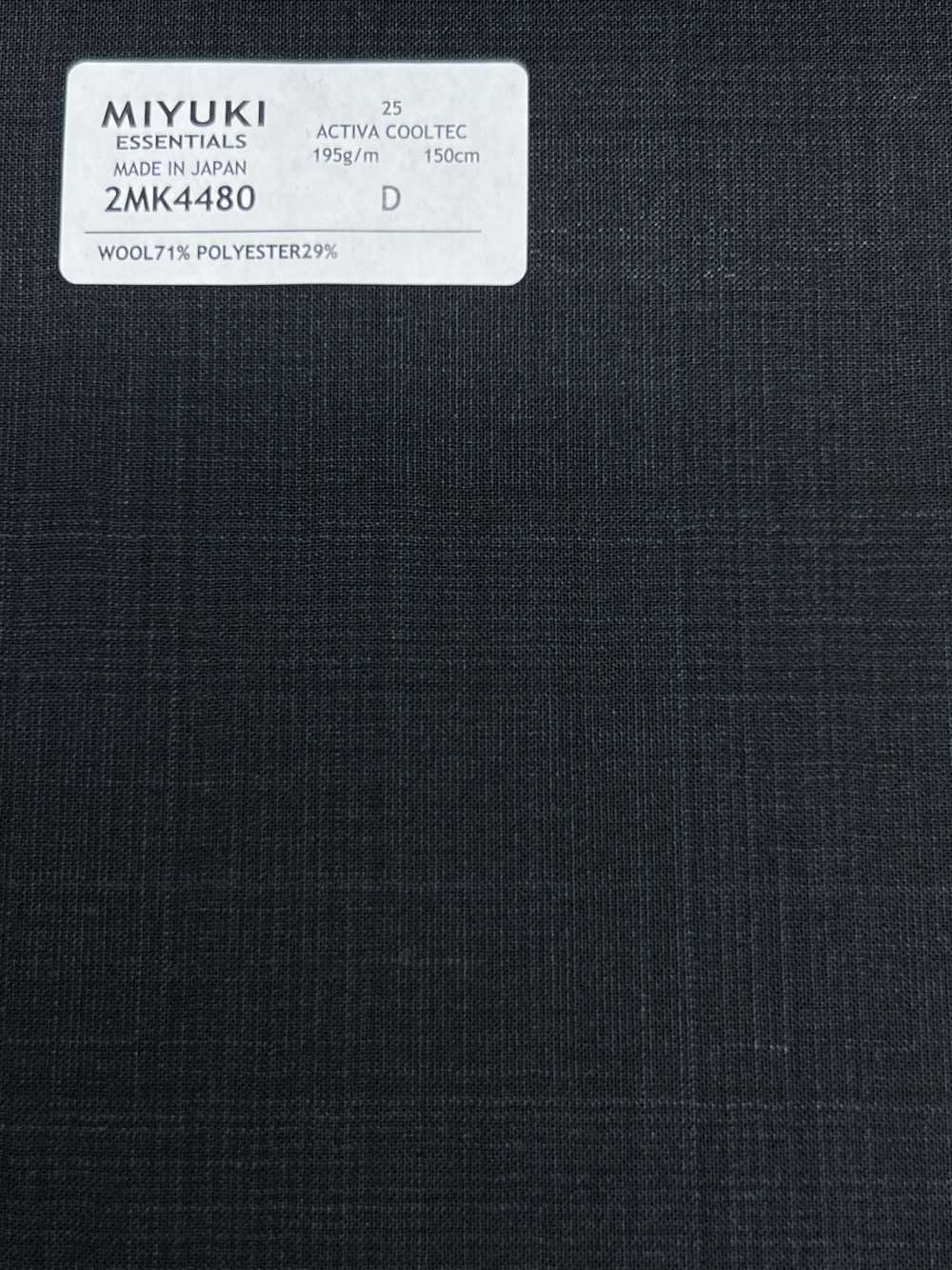 2MK4480 26SS MIYUKI أقمشة ESSENTIALS ACTIVA ACTIVA COOLTEC مربعات كحلي[قماش] Miyuki Woolen Mills