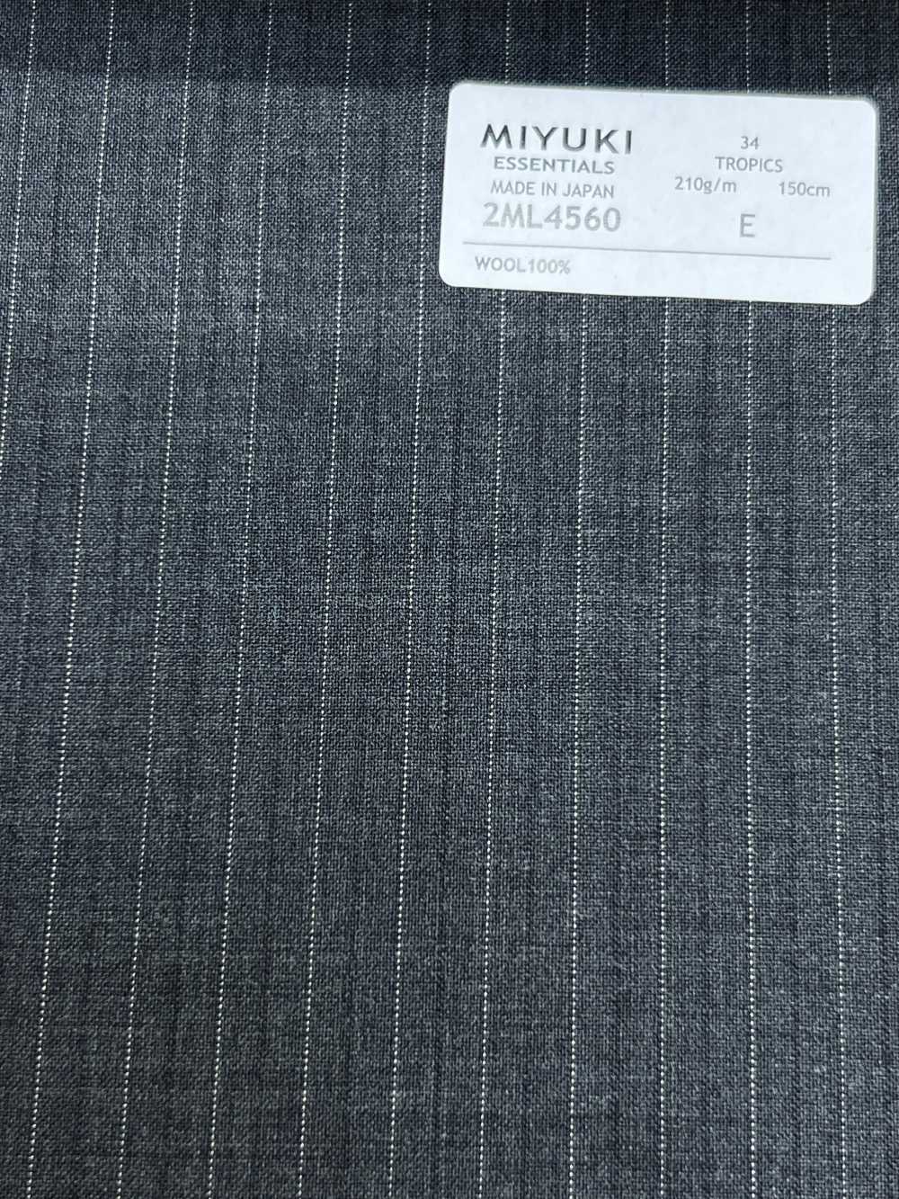 2ML4560 26SS MIYUKI Essentials TROPICS مخطط رمادي فحمي[قماش] Miyuki Woolen Mills