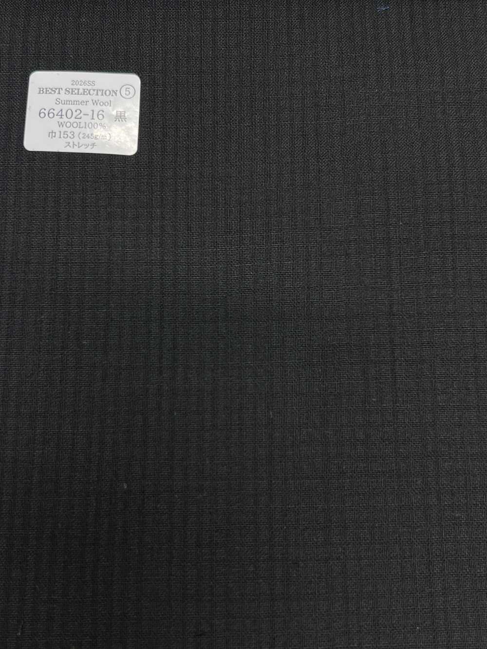 66402-16 26SS أفضل تشكيلة [صوف صيفي] صوف صيفي أسود سادة[قماش] Kunishima Co., Ltd.