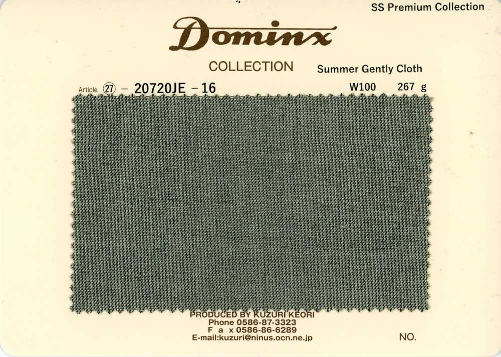 20720JE-16 قماش SummerGentlyCloth القياسي 100% صوف DOMINX مجموعة مميزة باللون الأخضر قماش كوزوري الصوفي (DOMINX)
