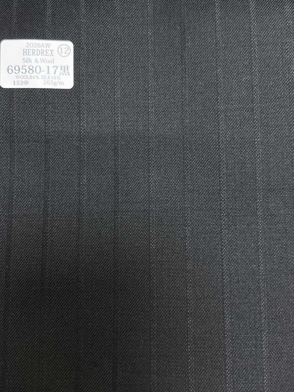 69580-17 26AW HERDREX [حرير وصوف] حرير وصوف بخطوط ظل سوداء[قماش] Kunishima Co., Ltd.