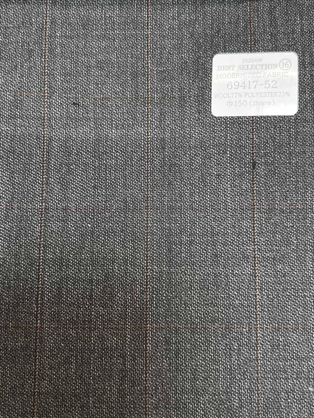 69417-52 26AW BESTSELECTION [MODERNIZED FABRIC] نسيج عصري بنقشة مربعات النافذة الرمادية[قماش] Kunishima Co., Ltd.