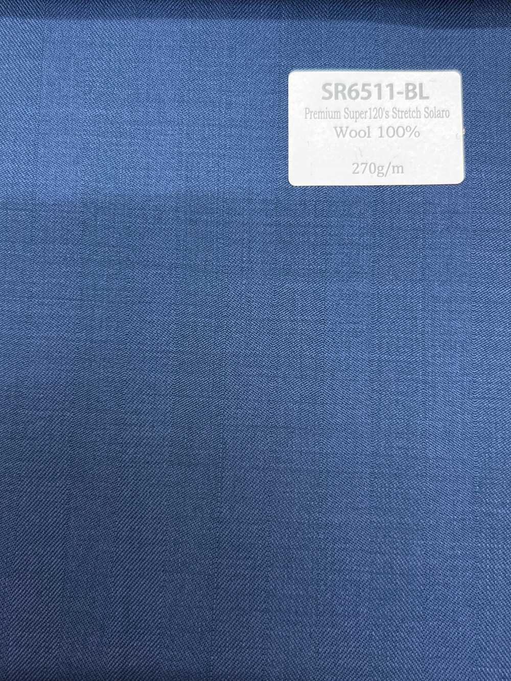 SR6511-BL ياباني الصنع، Premium Super 120's، خيط مفرد مطاطي، Solaro، أزرق، بدون نقشة، متلألئ[قماش] HOSOI SYOJI