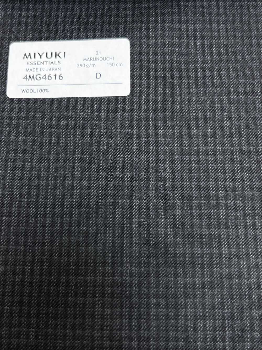 4MG4616 26AW MARUNOUCHI تويل كاروهات رمادي فحمي[قماش] Miyuki Woolen Mills