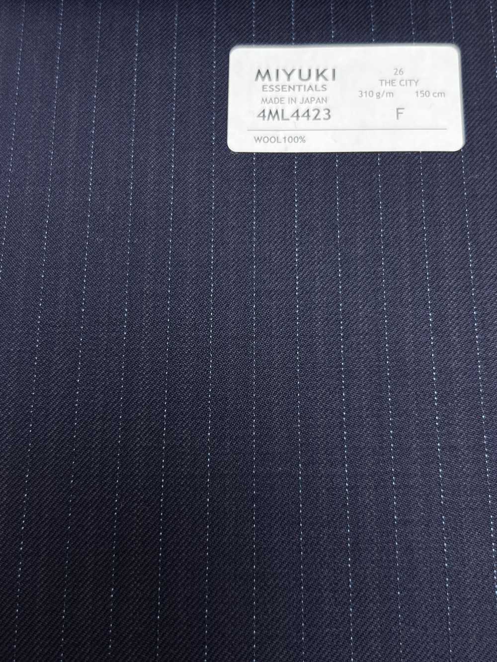 4ML4423 26AW THE CITY نسيج قطني مائل مخطط كحلي[قماش] Miyuki Woolen Mills