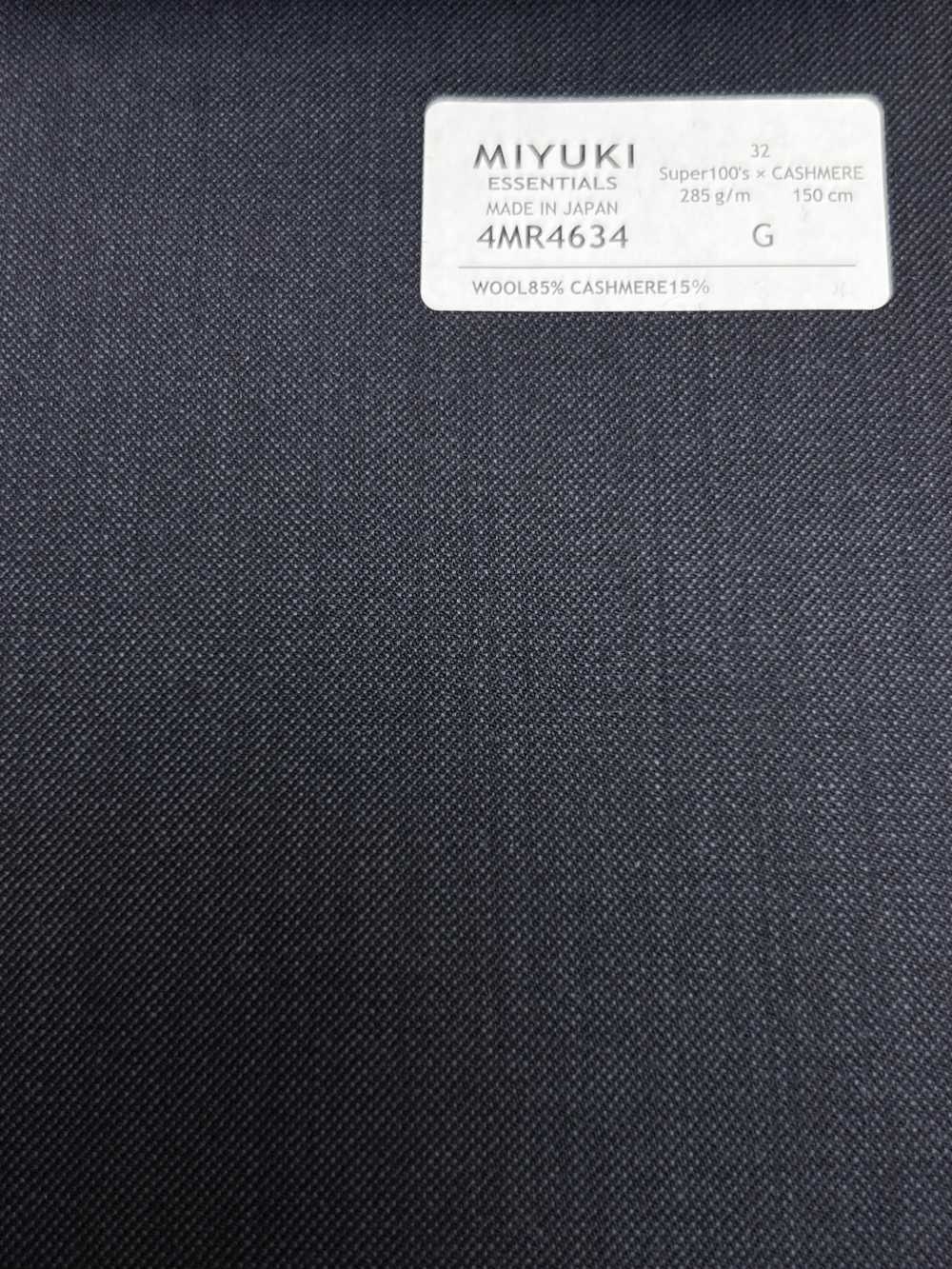4MR4634 26AW Super100's × كشمير كحلي بدون نقشة[قماش] Miyuki Woolen Mills