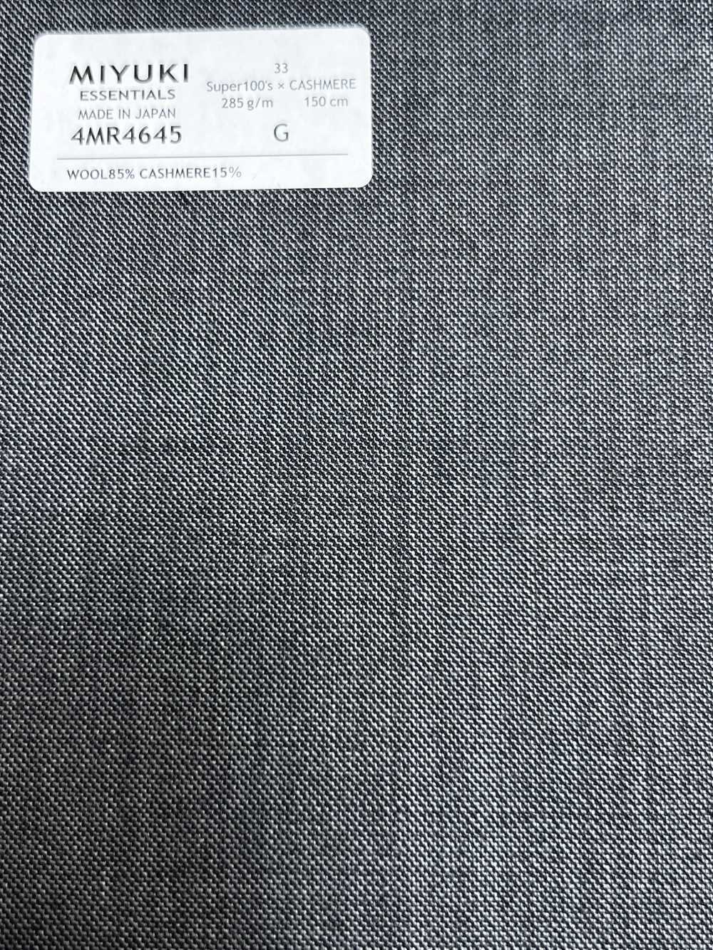 4MR4645 26AW Super100's × CASHMERE رمادي متوسط بدون نقش[قماش] Miyuki Woolen Mills