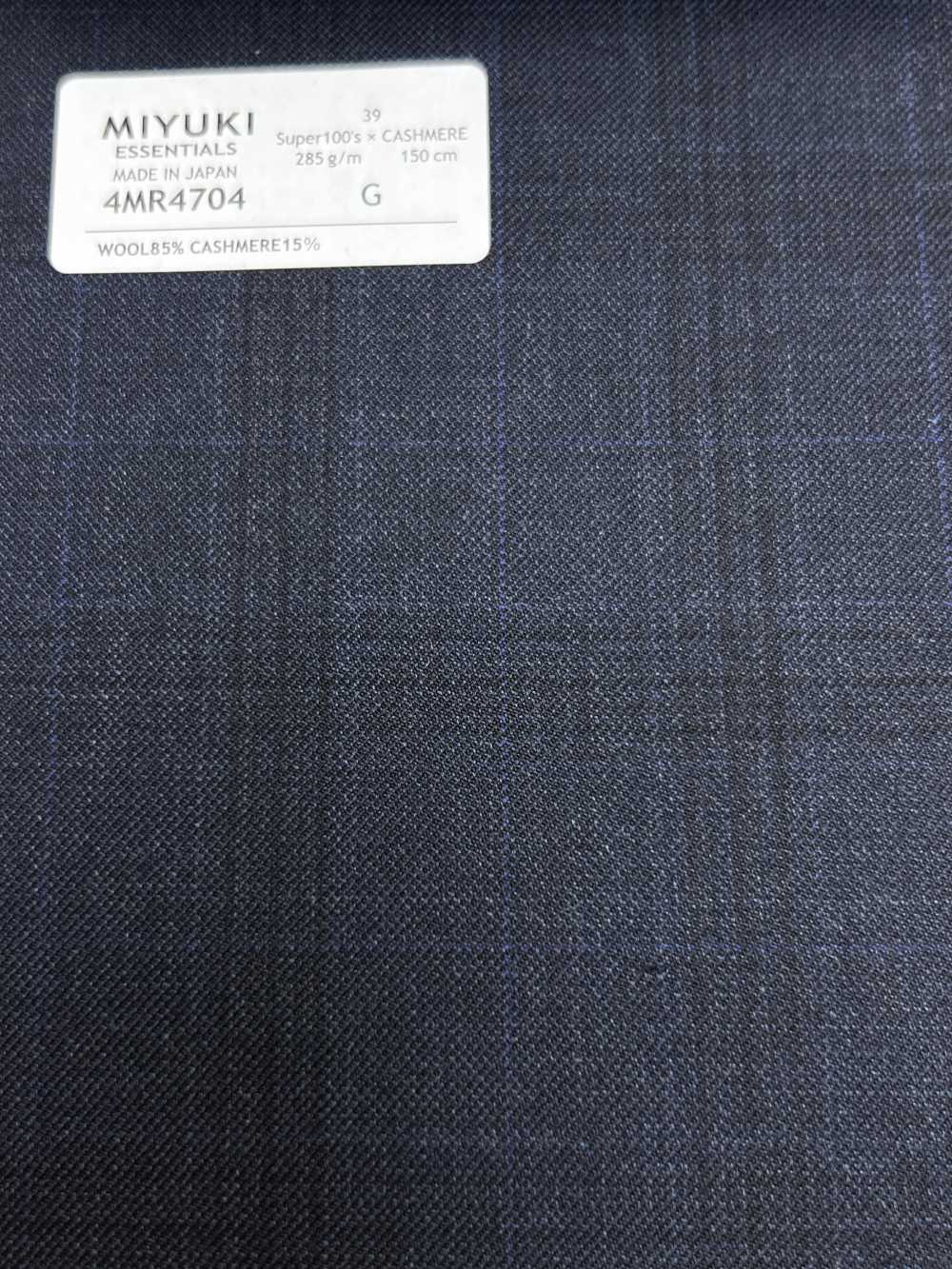 4MR4704 26AW Super100's × كاشمير كاروهات كحلية[قماش] Miyuki Woolen Mills