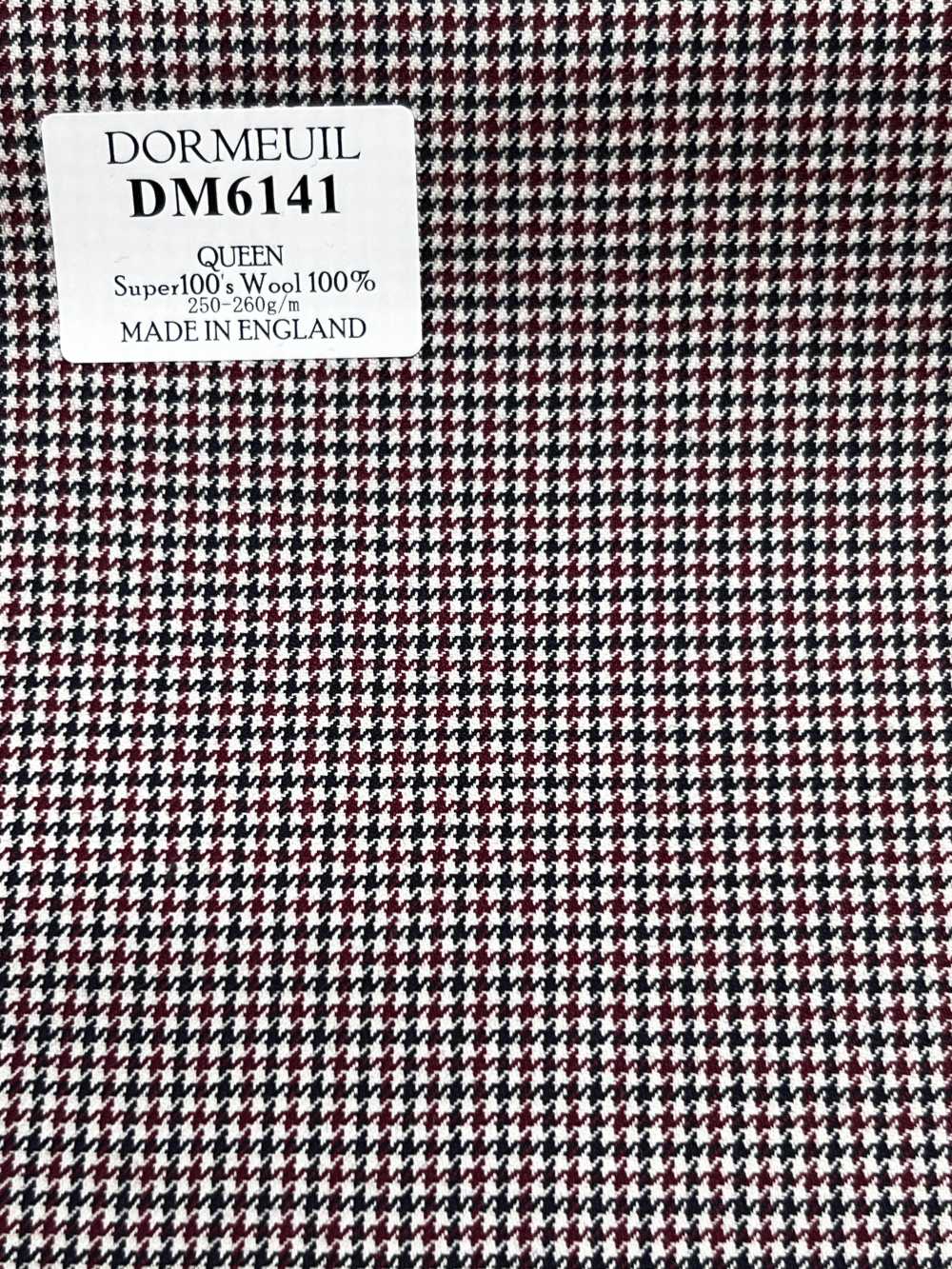 DM6141 DORMEUIL QUEEN Super100's أسود × أحمر بنقشة هوندستوث[قماش] HOSOI SYOJI