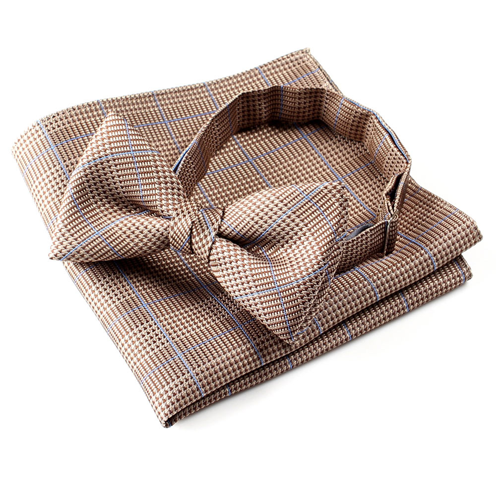 VBF-18 VANNERS ربطة عنق من نسيج مستعمل بنقشة Glen Plaid باللون البني[مستلزمات رسمية] Yamamoto(EXCY)