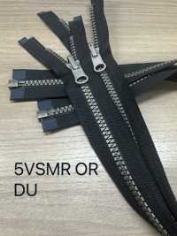 5VSMROR Vislon® سحاب معدني مقاس 5 فضي عتيق مفتوح YKK صور إضافية