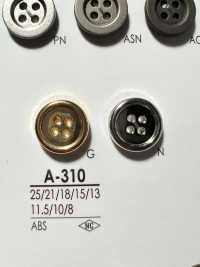 A310 زر معدني ذو 4 ثقوب[Buttons] IRIS صور إضافية
