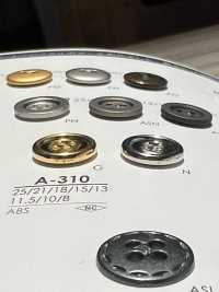 A310 زر معدني ذو 4 ثقوب[Buttons] IRIS صور إضافية