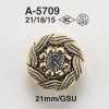 A5709 زر بساق نصف حلقي وحلقة مستطيلة من راتنج ABS/زجاج