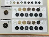 COR31 [بنمط قرن الجاموس] زر بأربع فتحات، بحافة، لامع[أزرار] NITTO Button صور إضافية