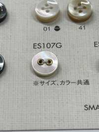 ES107G DAIYA BUTTONS زر بوليستر زخرفي بتصميم صدفي ذو فتحتين[أزرار] DAIYA BUTTON صور إضافية