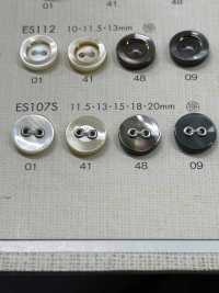 ES107G DAIYA BUTTONS زر بوليستر زخرفي بتصميم صدفي ذو فتحتين[أزرار] DAIYA BUTTON صور إضافية