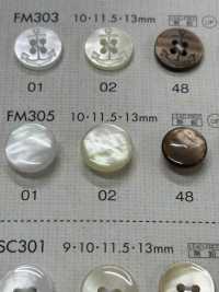 FM305 DAIYA BUTTONS زر بوليستر بنمط الصدف[أزرار] DAIYA BUTTON صور إضافية