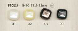 FP208 DAIYA BUTTONS زر بوليستر بمظهر الصدف (مربع)