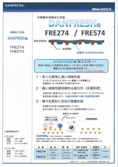 FRE274 [Nittobo] فازلين (قماش التقوية) مزيل للروائح الكريهة DANFRESH للأقمشة خفيفة إلى متوسطة الوزن