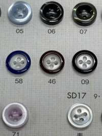 HDC17 أزرار DAIYA المقاومة للصدمات، سلسلة HYPER DURABLE، بمظهر الصدف من البوليستر DAIYA BUTTON صور إضافية