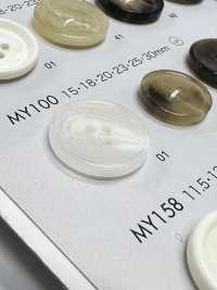 MY100 زر من راتنج البوليستر بنمط قرن الجاموس بأربعة ثقوب[Buttons] DAIYA BUTTON صور إضافية