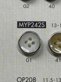 MYP242S زر بوليستر فضي أنيق بأربع فتحات[أزرار] DAIYA BUTTON صور إضافية