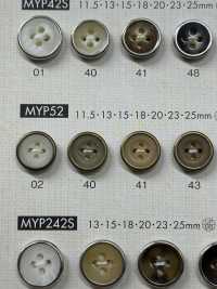 MYP52 زر من البوليستر بلون ذهبي عتيق أنيق بأربع فتحات[أزرار] DAIYA BUTTON صور إضافية