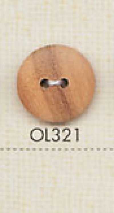 OL321 زر خشبي طبيعي ذو فتحتين